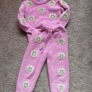 Lola + The Boys Pink Smiley Face Kids Matching Set